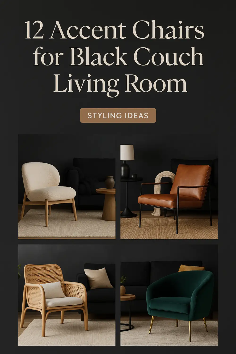 12 Accent Chairs for Black Couch Living Room
