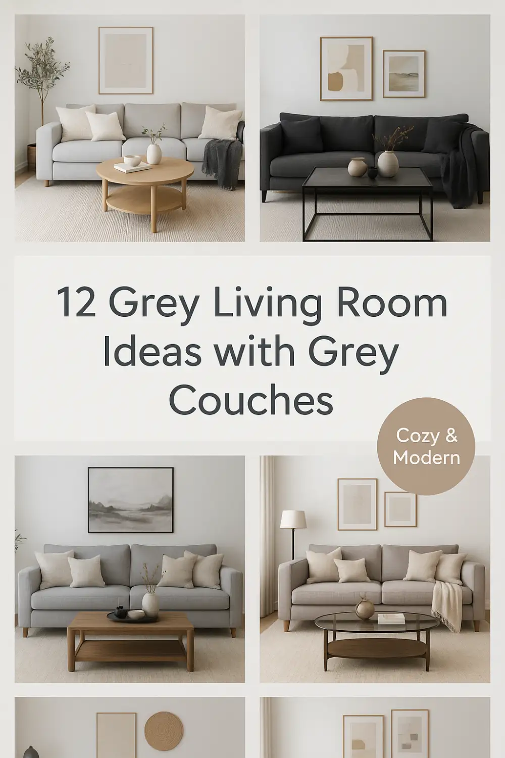 12 Grey Living Room Ideas with Grey Couches