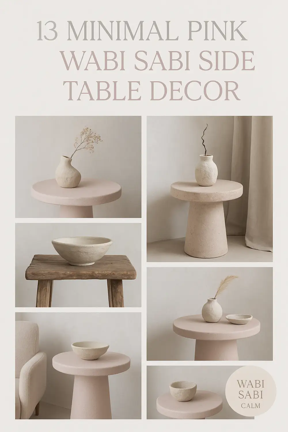 13 Minimal Pink Wabi Sabi Side Table Decor