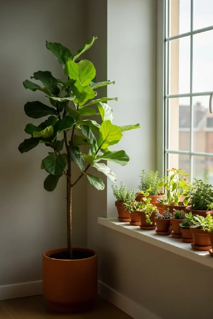 Green plants adding freshness and calm