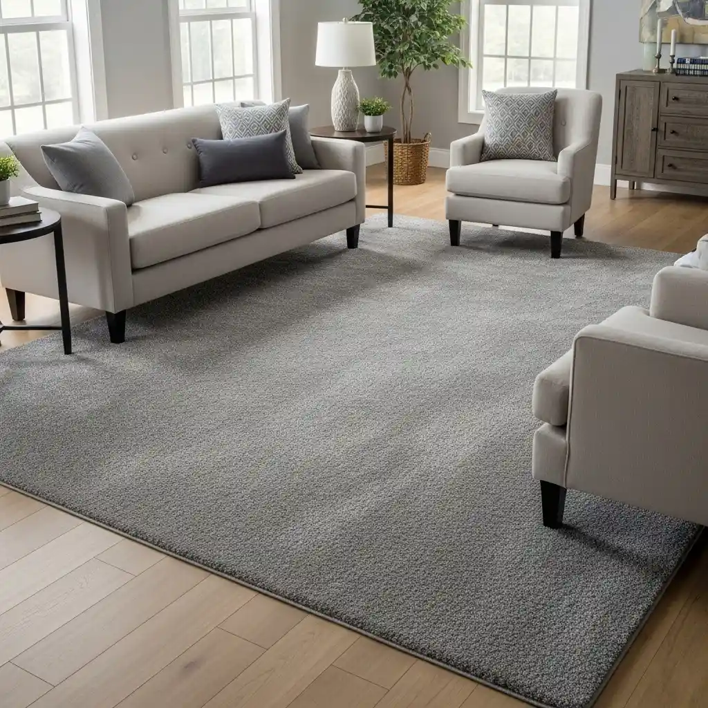 Area Rugs to Define Spaces for Transitional Apartment Living Room Decor