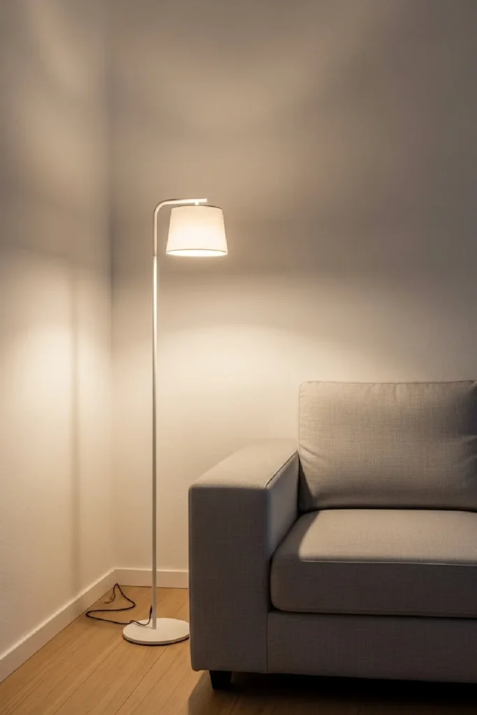 Tall floor lamp with soft light