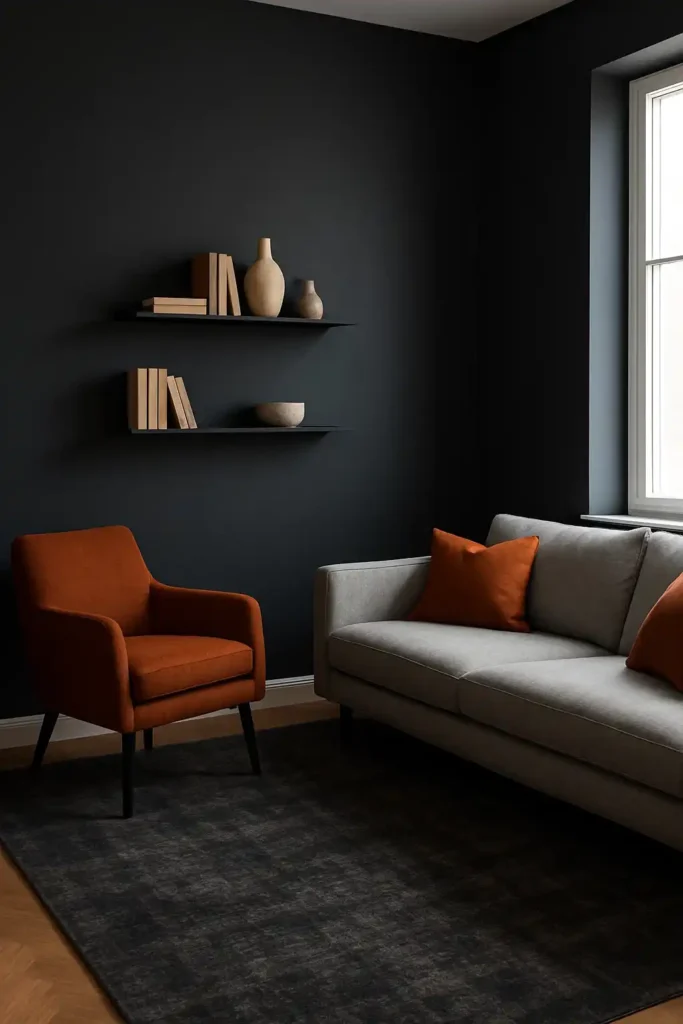 Burnt Orange and Charcoal Gray