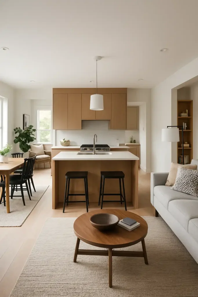 Central Kitchen with Wrap-Around Living