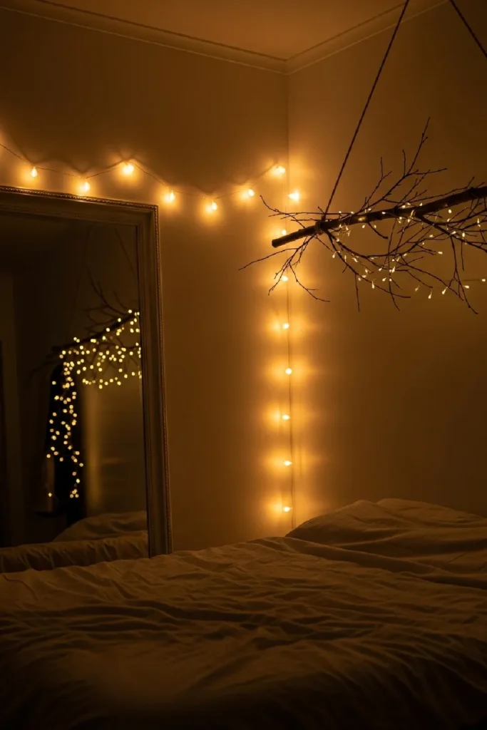 Fairy lights creating soft warm glow