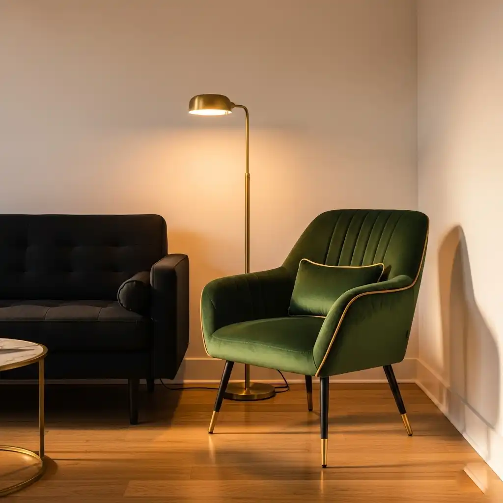 Deep Green Velvet Chair