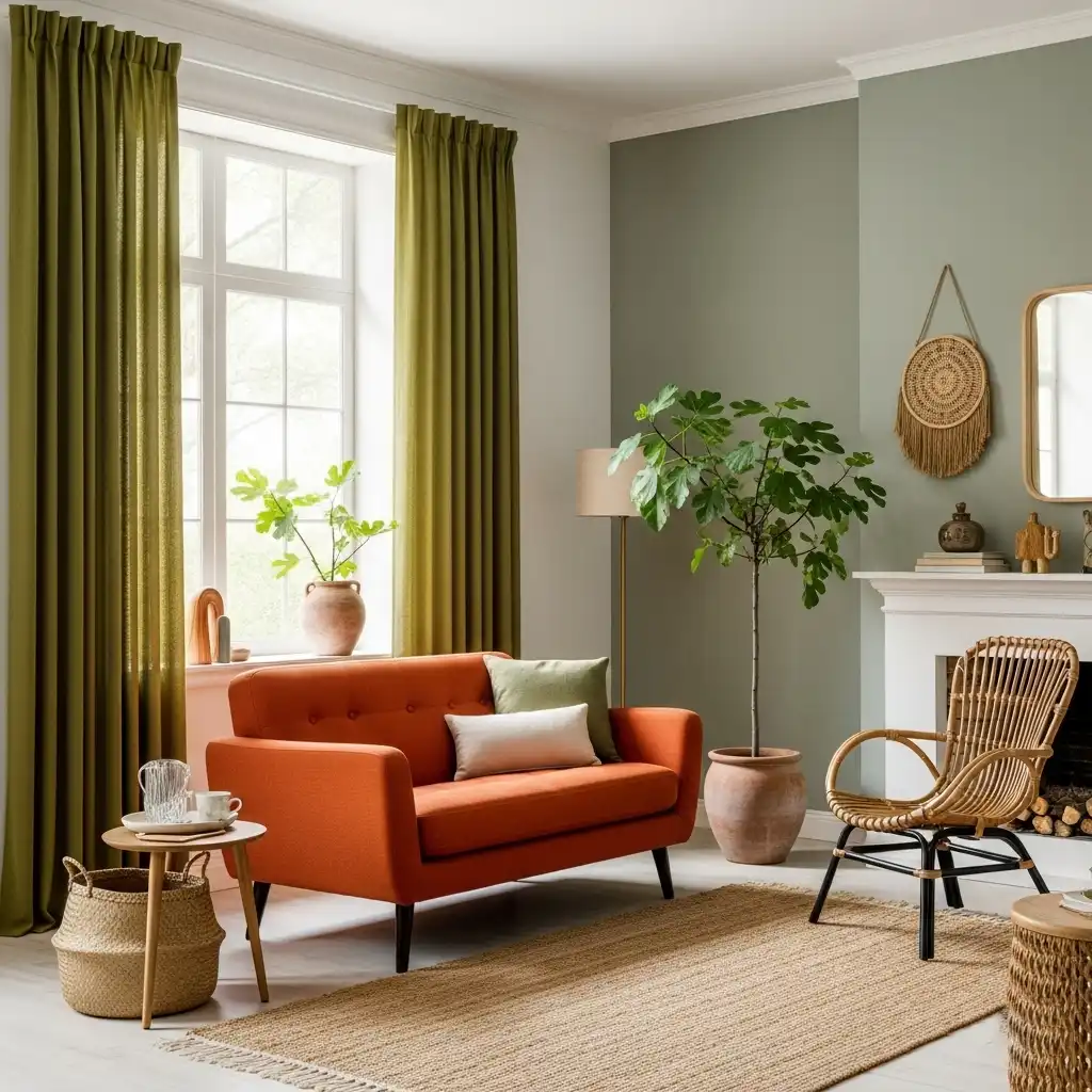 Earthy Greens and Burnt Orange