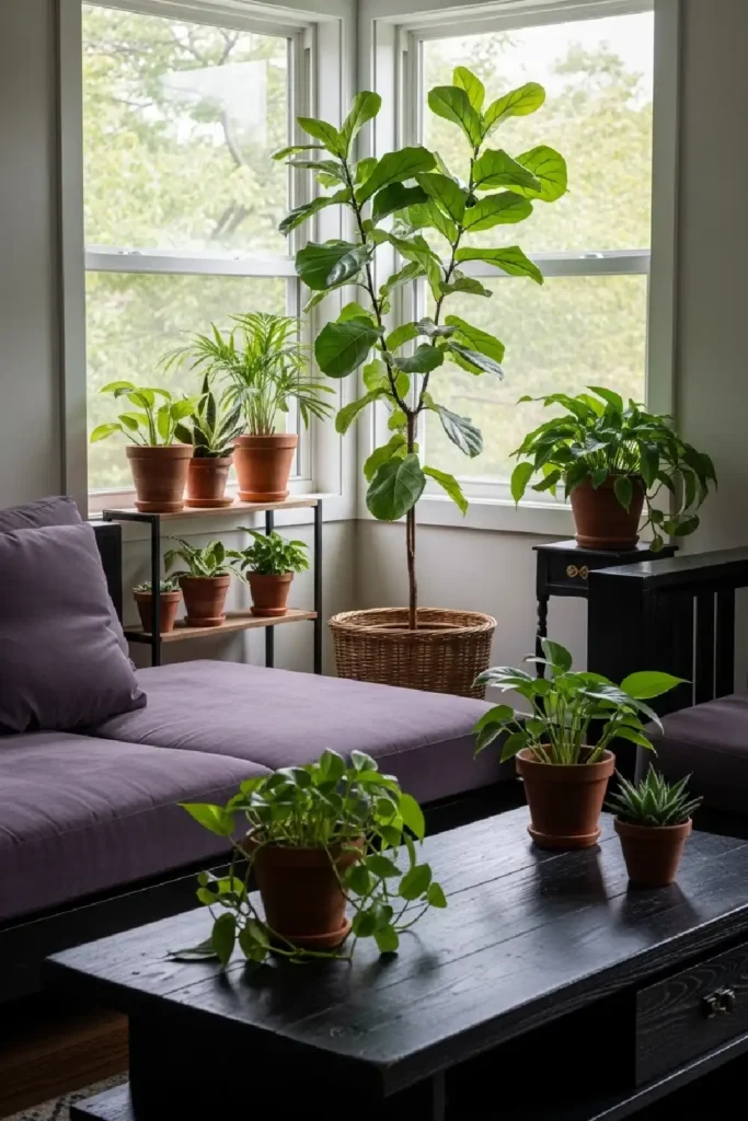 Green plants add fresh natural touch