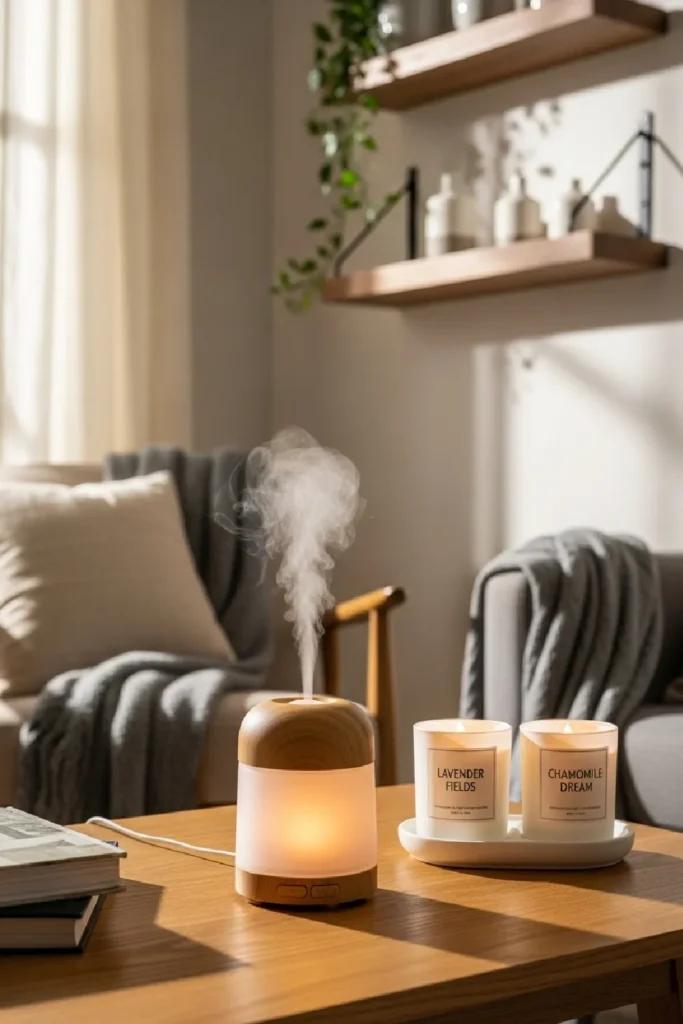 Gentle lavender scent enhancing calm ambiance