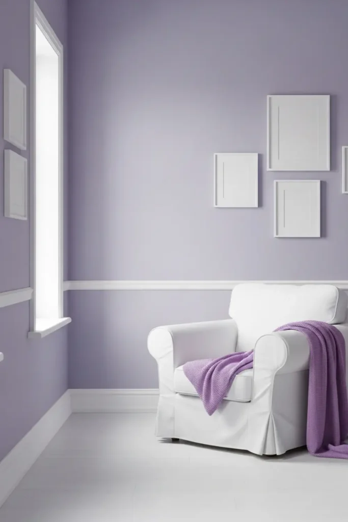 Soft lavender gray living room with calmness