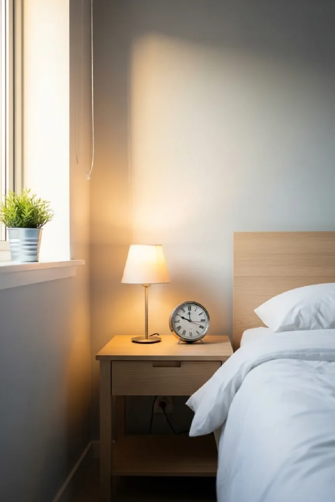 Tech-free room focused on restful peace