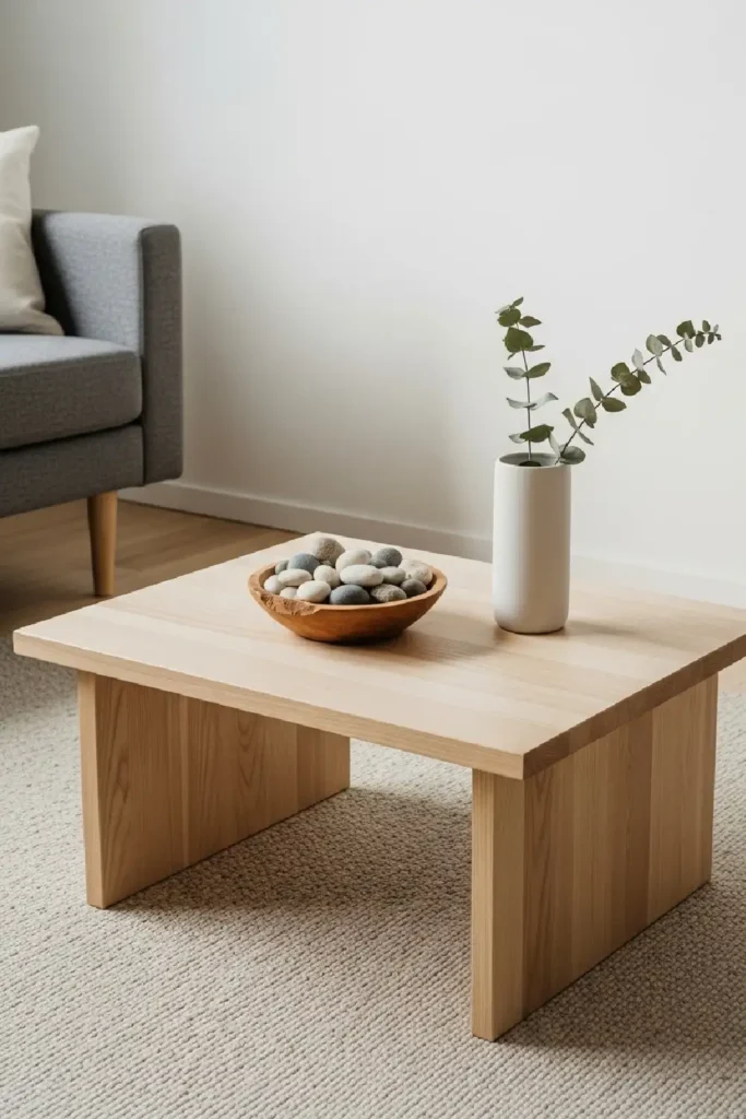 Minimal light wood coffee table