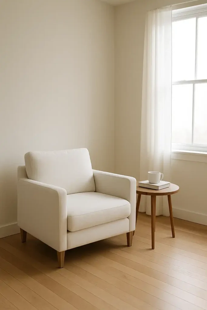 Minimalist Armchair with Side Table