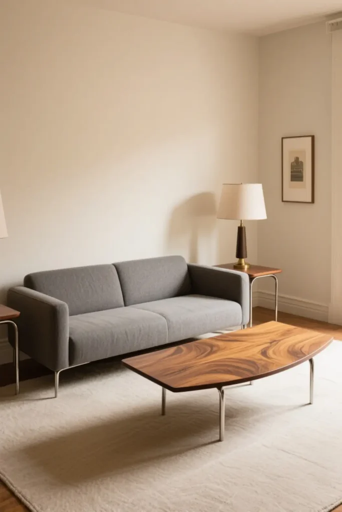 Mix Modern and Traditional Furniture for Transitional Apartment Living Room Decor