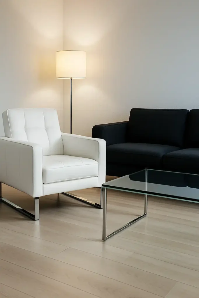 Modern White Leather Chair
