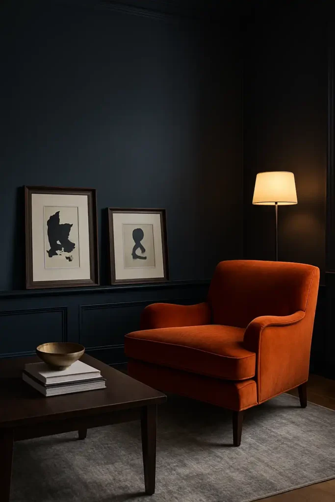 Moody Navy and Burnt Orange