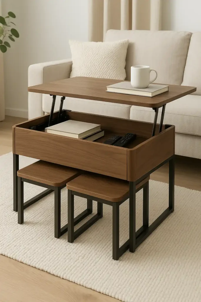 Multi-Functional Furniture for Transitional Apartment Living Room Decor