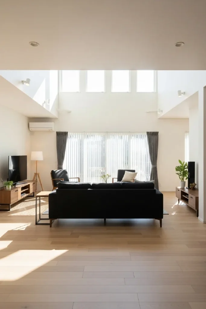 Spacious furniture layout with natural light