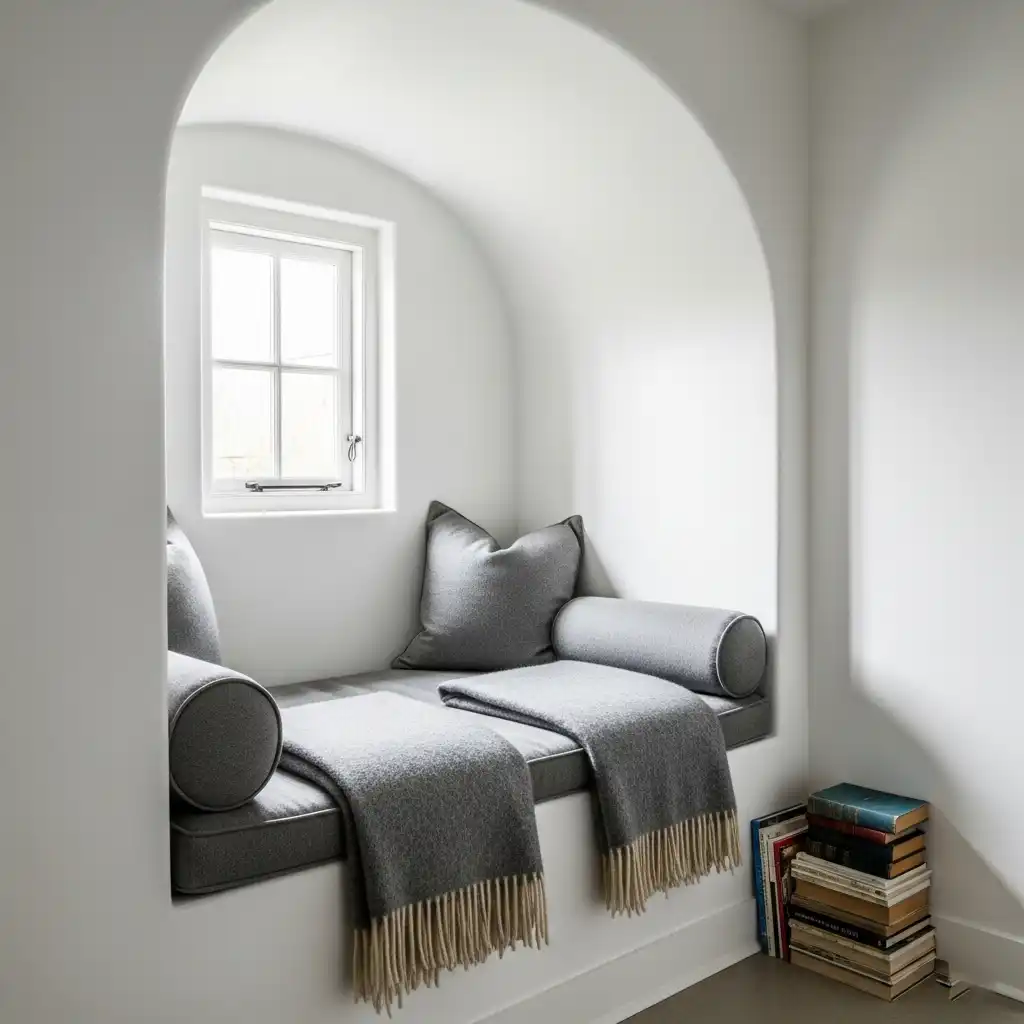 Reading Alcove with Warm Wool Throws