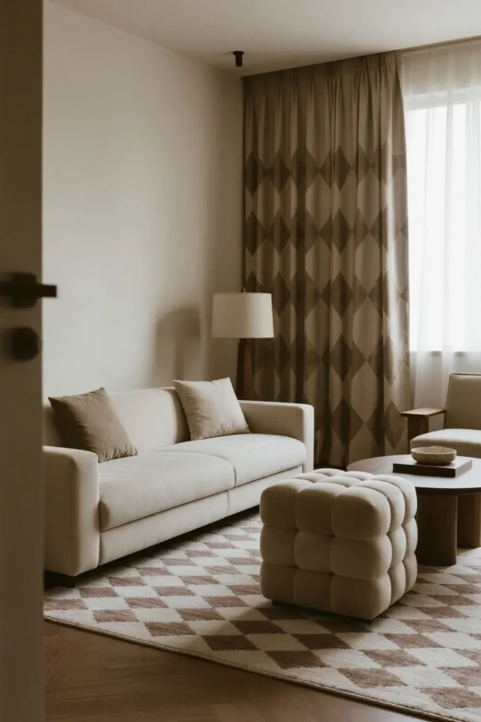Modern room with subtle geometric patterns