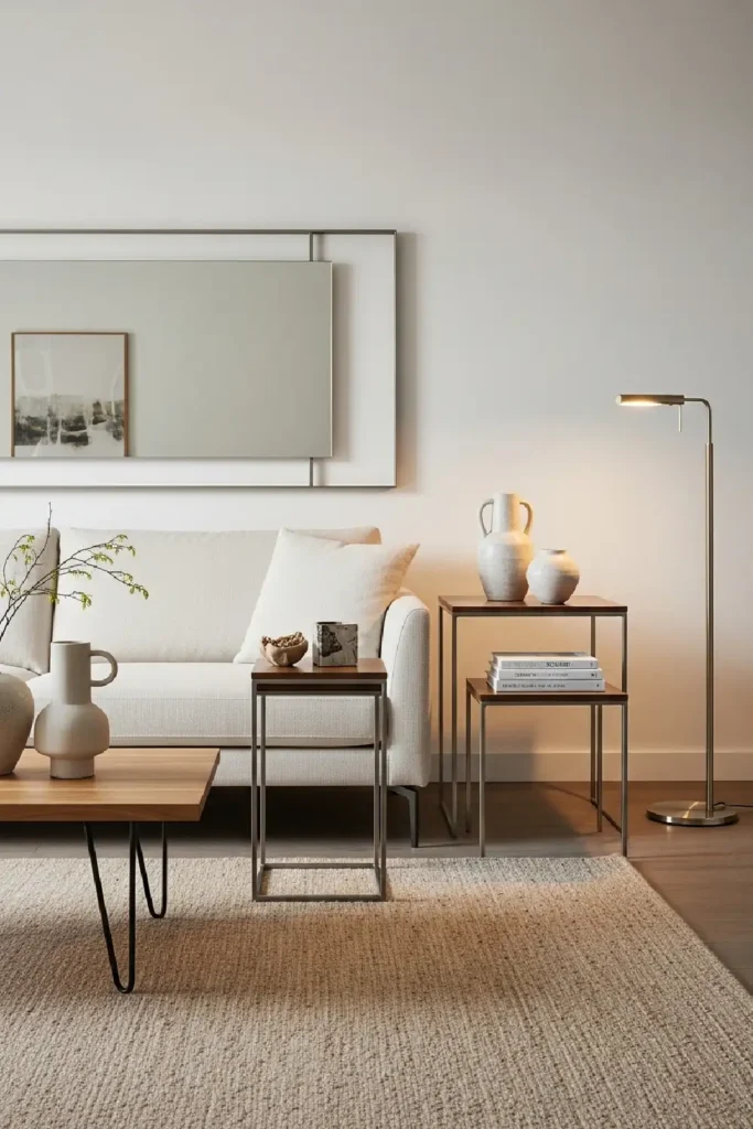 Modern room with sleek metal accents