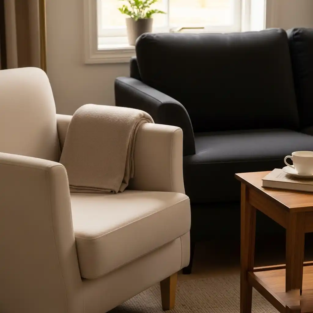 Soft Beige Fabric Chair