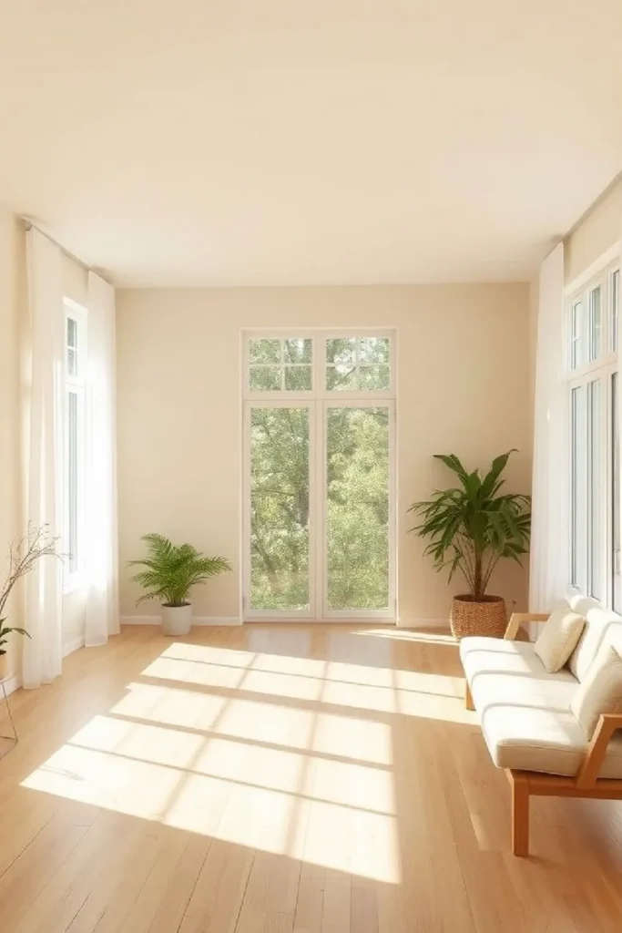 Bright airy room with soft light