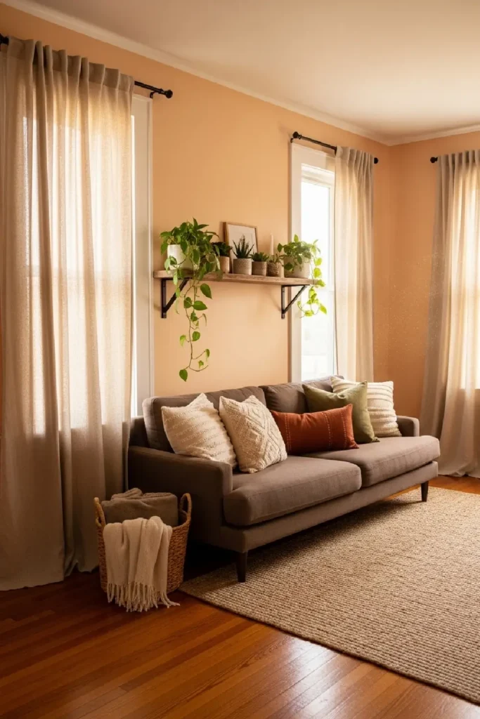 Cozy living room with warm tones