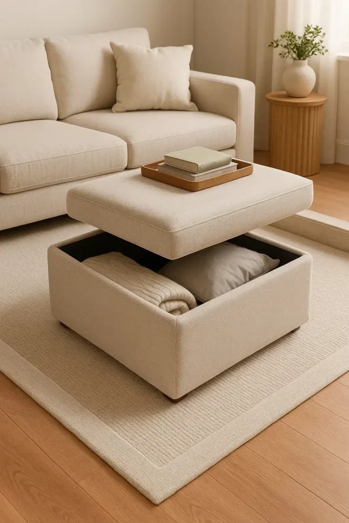Storage Ottoman That Doubles as a Table