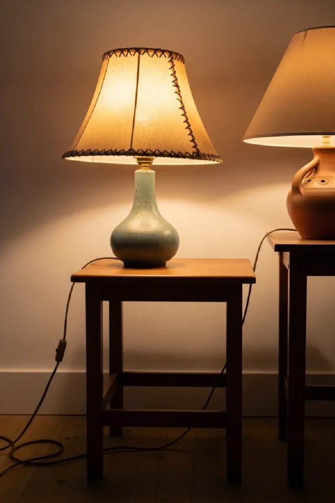 Vintage lamps with warm cozy glow