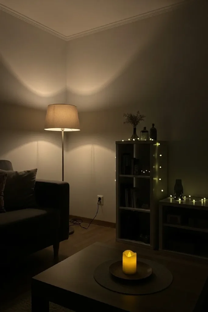 Soft lighting creating calm warm atmosphere