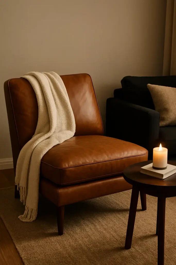 Warm Brown Leather Chair