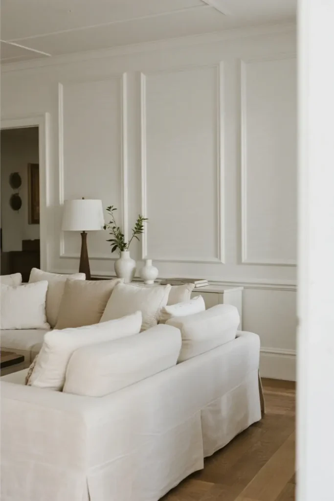 Cream and white living room with subtle elegance