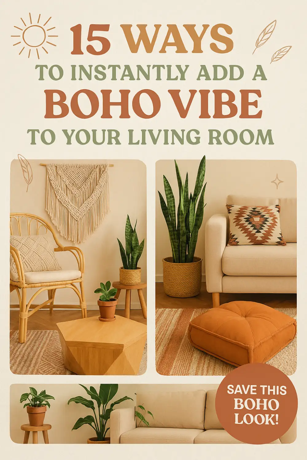 15 Ways to Instantly Add a Boho Vibe to Your Living Room