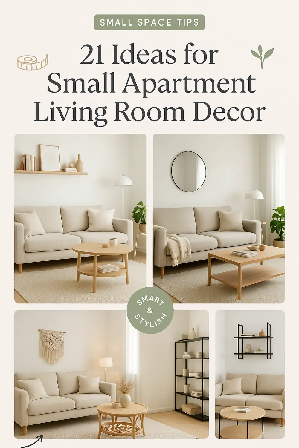 21 Ideas for Small Apartment Living Room Decor