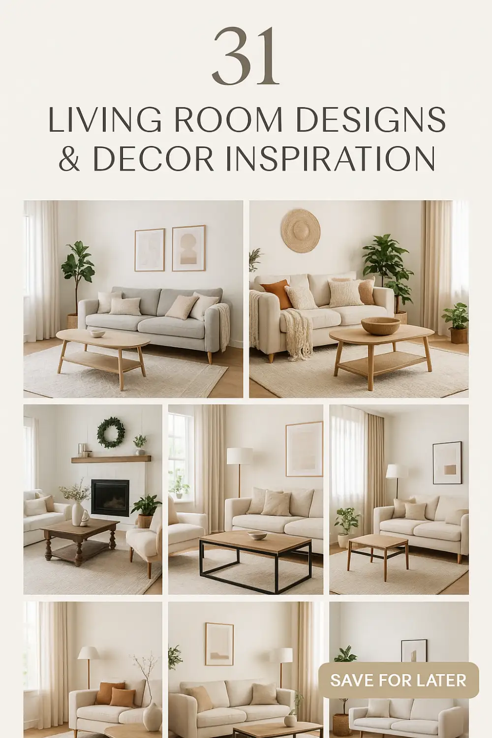 31 Living Room Designs & Decor Inspiration
