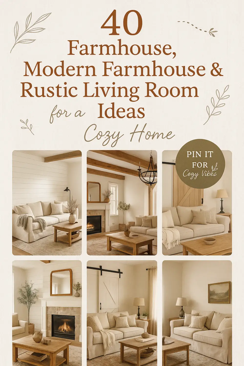 40 Farmhouse, Modern Farmhouse & Rustic Living Room Ideas for a Cozy Home