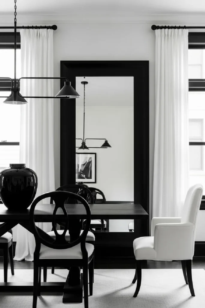 Modern black and white contrast decor