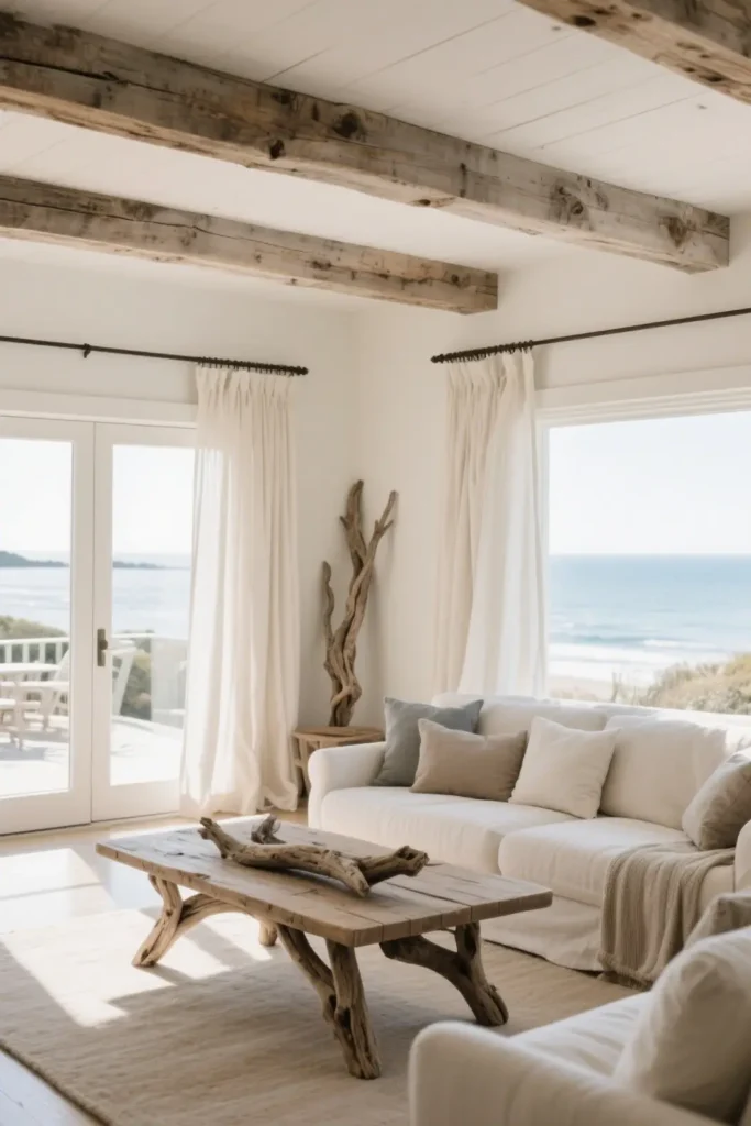 Coastal Farmhouse Fusion living room design