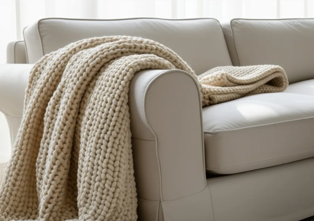 Cozy Throw Blankets for Japandi Living Room
