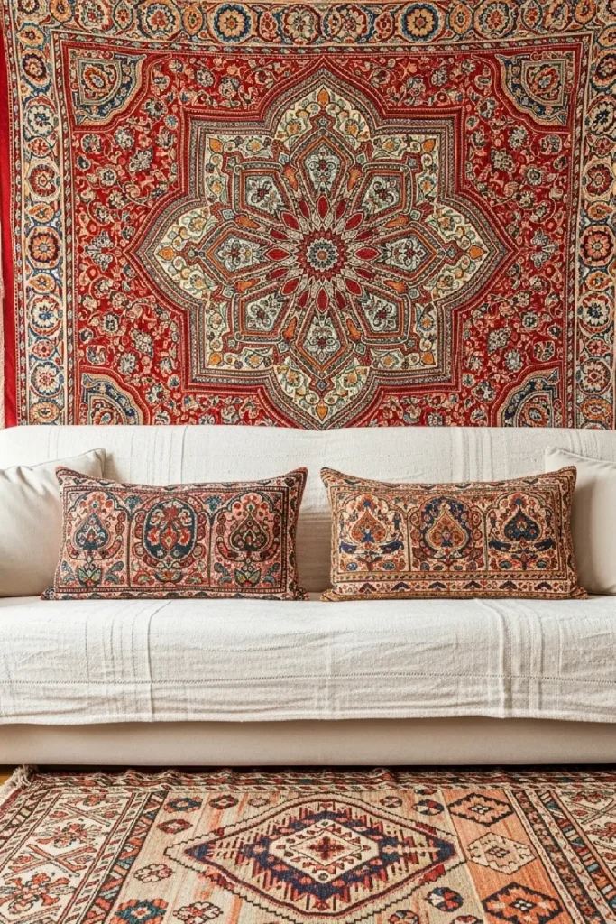 Global textiles add color, pattern, and cultural charm