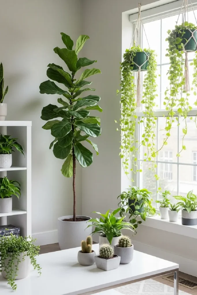 Indoor plants add life, color, and natural charm