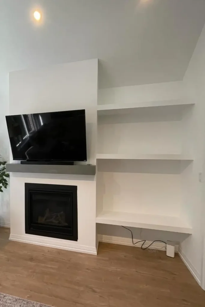 living room floating shelves
