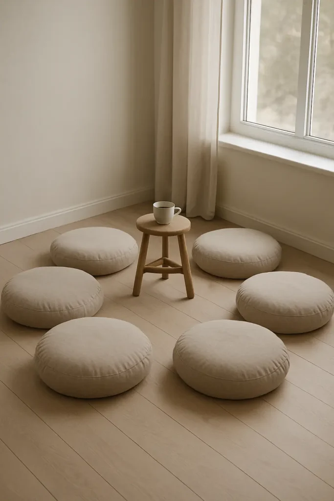 Floor Seating Area for Japandi Living Room