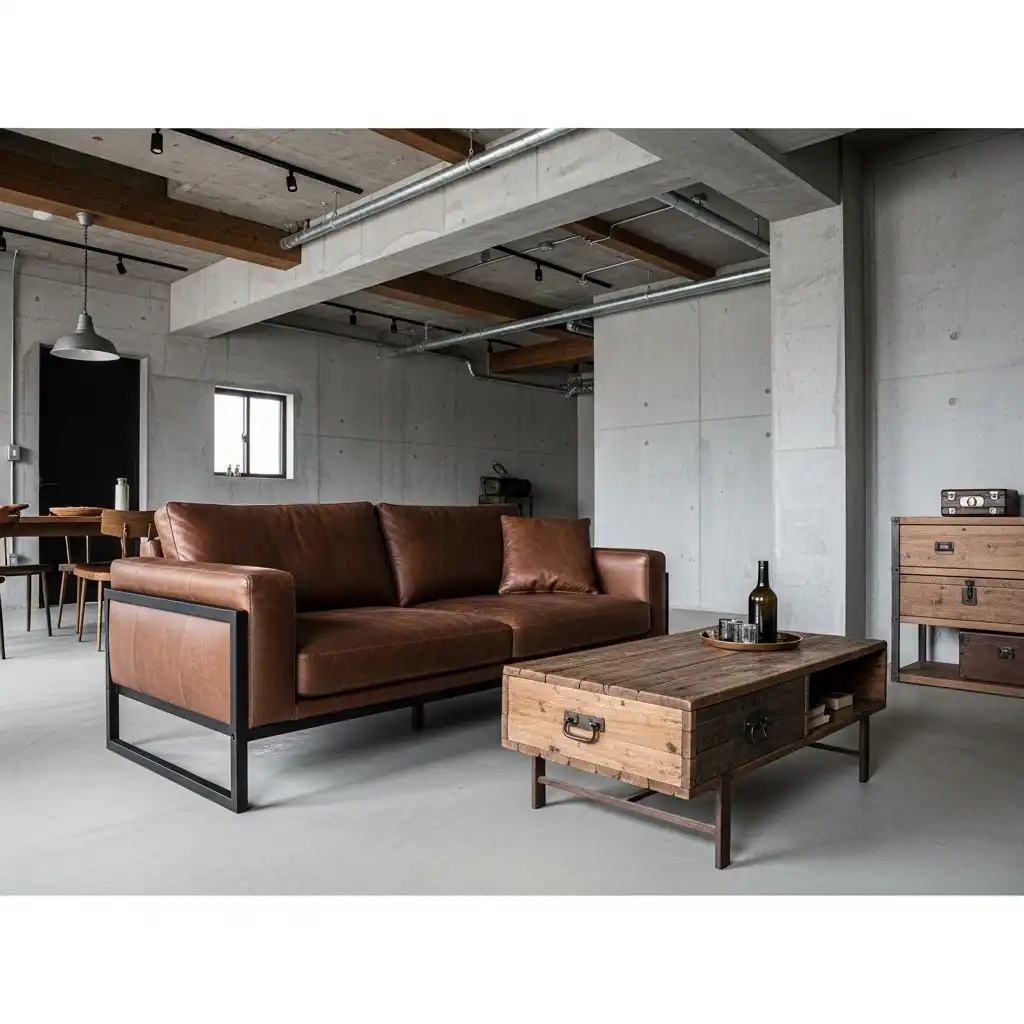 Industrial Metal Accent Couch