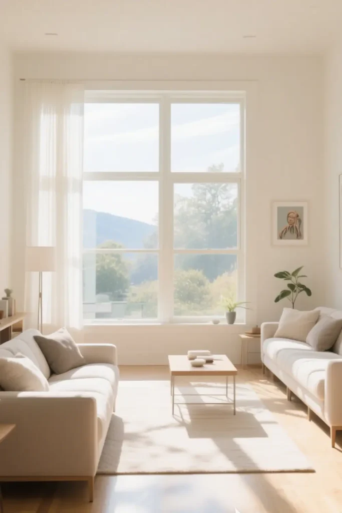 natural light for mid century modern living room
